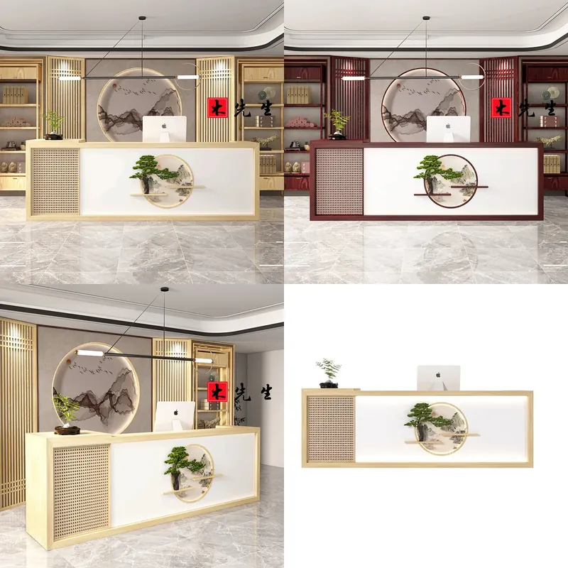 Spa Wellness Hotel - مكتب استقبال من الخشب الصلب بأسلوب