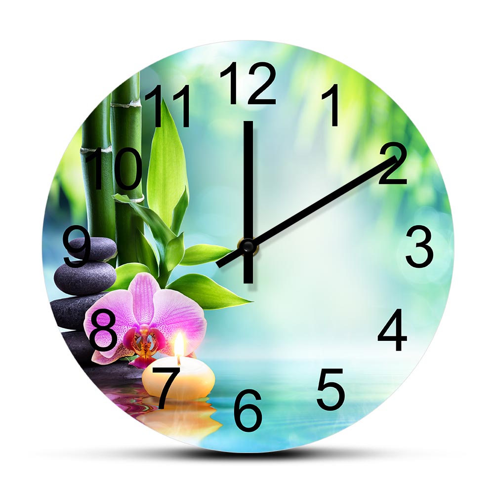 Spa And Wellness Center - ساعة حائط صامتة من أحجار زن